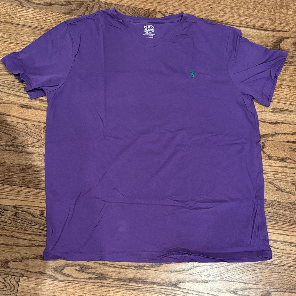 Polo by Ralph Lauren Purple Short-Sleeve Tee with Green Pony XL